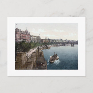 Vintage England London Thames Embankment 1890's Postcard