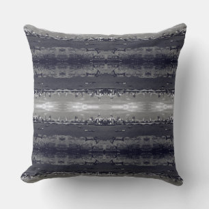 Vintage England London Thames river skyline city M Cushion