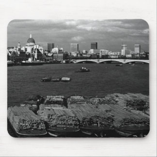Vintage England London Thames river skyline city Mouse Mat