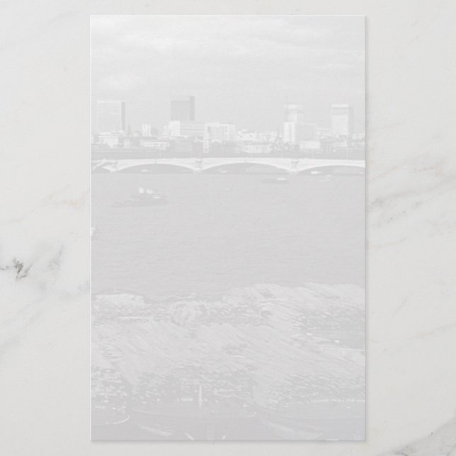 Vintage England London Thames river skyline city Stationery (Front)