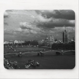 Vintage England London The River Thames Large Cloc Mouse Mat