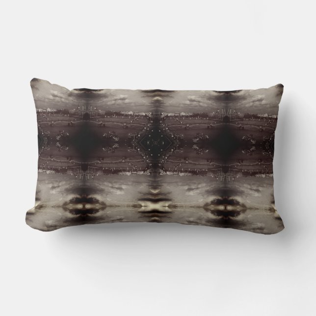 Vintage England London The River Thames Lumbar Cushion (Front)