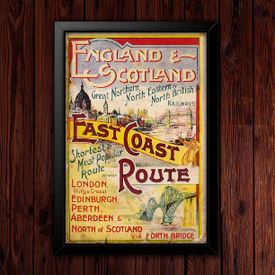 Vintage England & Scotland Rail Advertising Poster