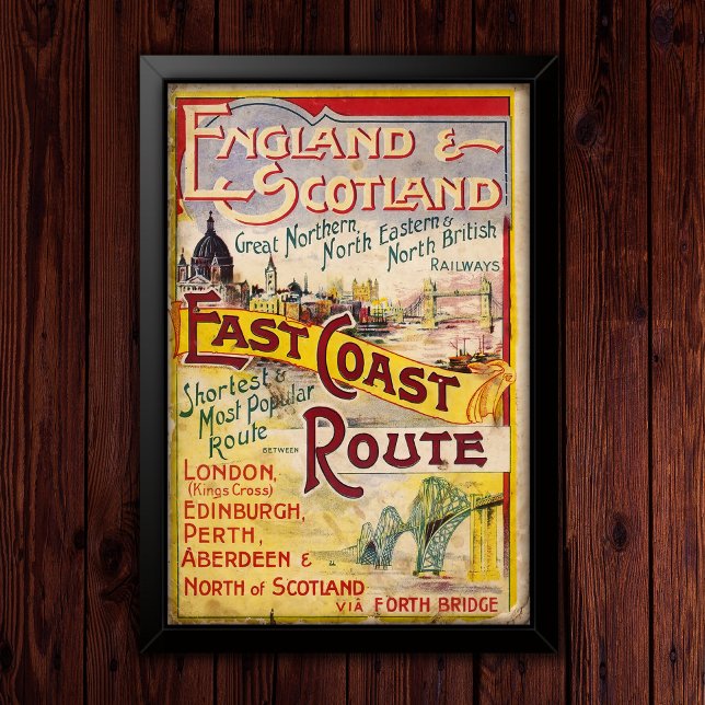 Vintage England & Scotland Rail Advertising Poster (Creator Uploaded)
