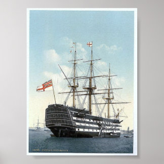 Vintage England  " Victory "  Portsmouth 1890's Poster