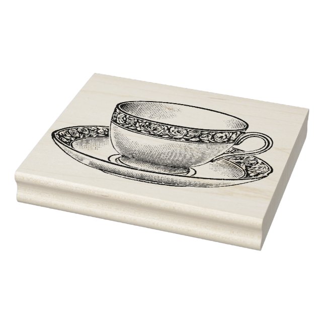 Vintage English Bone China Teacup Rubber Art Stamp (Stamp)