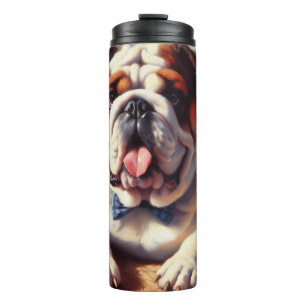 Vintage English Bulldog Illustration Thermal Tumbler