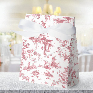 Vintage English Floral Toile de Jouy-Pink Favour Box