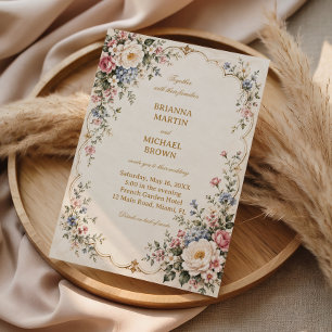 Vintage English Garden Floral Grace Invitation
