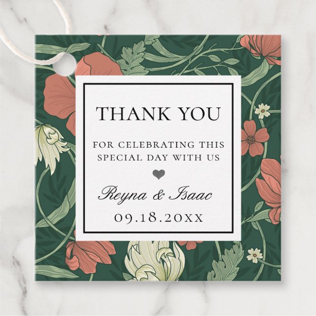 Vintage English Garden Pattern Favour Tags (Front)