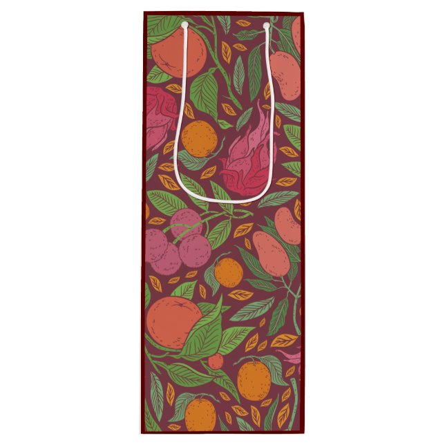Vintage English garden pattern   Wine Gift Bag (Front)