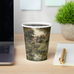 Vintage English Garden Swan Tea Party Bridal Paper Cups