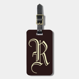 Vintage English letter R monogram Luggage Tag