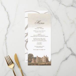 Vintage English Manor Chateau Villa Wedding Menu