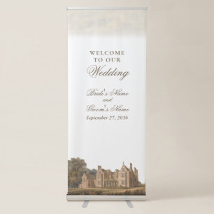 Vintage English Manor Chateau Villa Wedding Retractable Banner