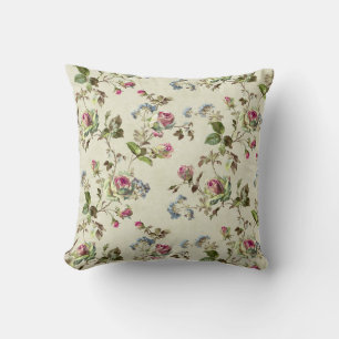Vintage English Rose Botanical Aesthetic Throw Pil Cushion