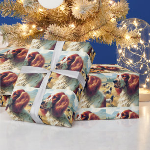 Vintage English Setter Oil Painting Wrapping Paper