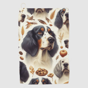 Vintage English Setter Seamless Golf Towel