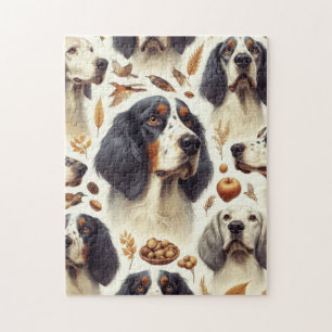 Vintage English Setter Seamless Jigsaw Puzzle