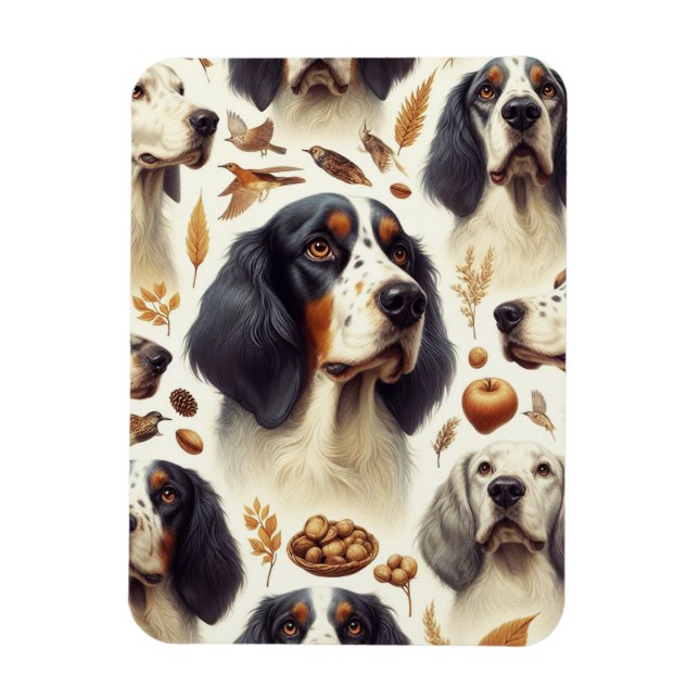 Vintage English Setter Seamless Magnet (Vertical)