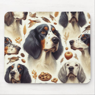 Vintage English Setter Seamless Mouse Mat