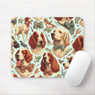 Vintage English Setter Seamless Mouse Mat