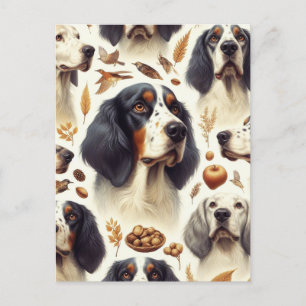 Vintage English Setter Seamless Postcard