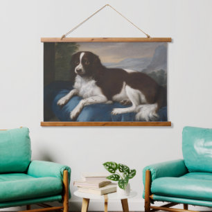 Vintage English Springer Spaniel on a cushion Hanging Tapestry