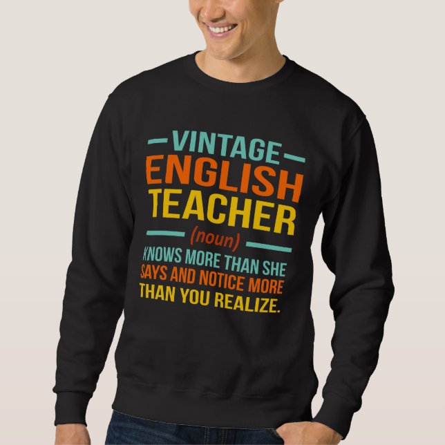 Vintage English Teacher Definition Language Sweatshirt (Front)