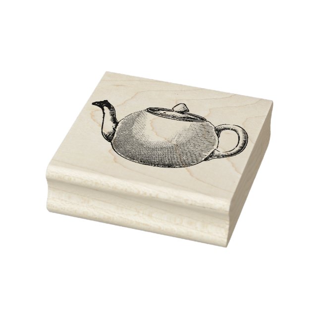 Vintage English Teapot Rubber Art Stamp (Stamp)