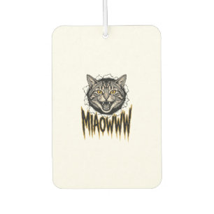 Vintage Engraved Angry Cat MIAOWWW Vector Design_1 Car Air Freshener