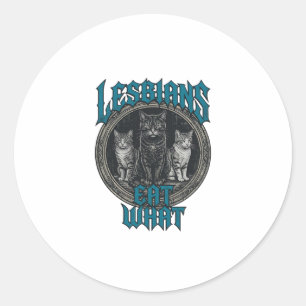 Vintage Engraved Cat Pride Graphic Shirt Design_1 Classic Round Sticker