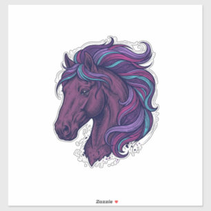 Vintage Engraved Colourful Horse Head Art Shirt_1