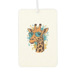 Vintage Engraved Cool Giraffe Sunglasses Shirt Des Car Air Freshener