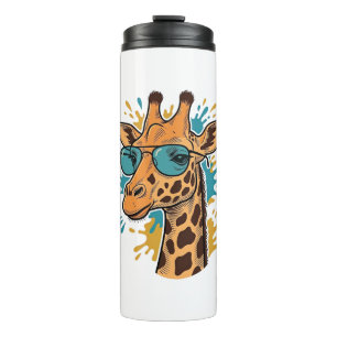 Vintage Engraved Cool Giraffe Sunglasses Shirt Des Thermal Tumbler