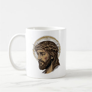 Vintage Engraved Crown of Thorns Portrait Shirt_1 Coffee Mug