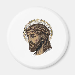 Vintage Engraved Crown of Thorns Portrait Shirt_1 Magnet