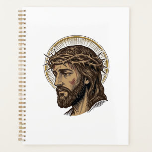 Vintage Engraved Crown of Thorns Portrait Shirt_1 Planner
