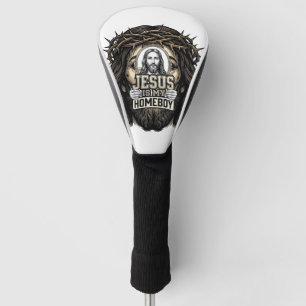 Vintage Engraved Crowned Holy Face Vector Design_1 Golf Head Cover