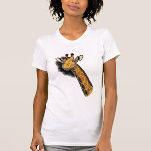 Vintage Engraved Cute Giraffe Shirt Design_1