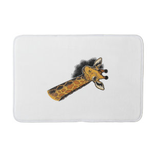Vintage Engraved Cute Giraffe Shirt Design_1 Bath Mat