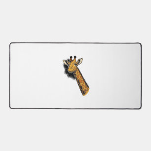 Vintage Engraved Cute Giraffe Shirt Design_1 Desk Mat