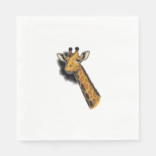 Vintage Engraved Cute Giraffe Shirt Design_1 Napkin