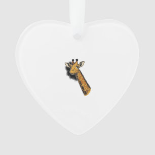 Vintage Engraved Cute Giraffe Shirt Design_1 Ornament