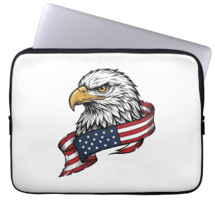 Vintage Engraved Eagle Patriotic Shirt Design_1 Laptop Sleeve