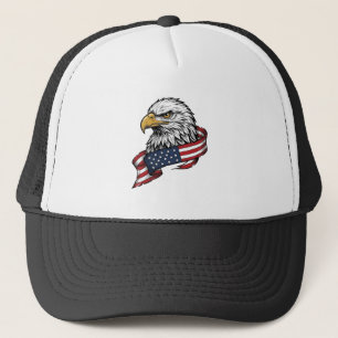 Vintage Engraved Eagle Patriotic Shirt Design_1 Trucker Hat