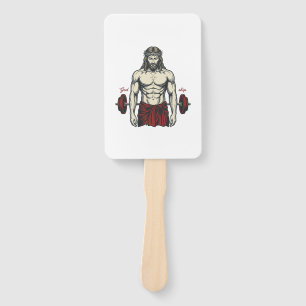 Vintage Engraved Faith Strength Graphic Design_1 Hand Fan