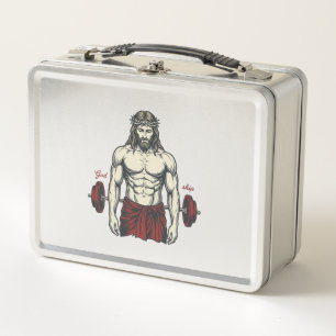 Vintage Engraved Faith Strength Graphic Design_1 Metal Lunch Box