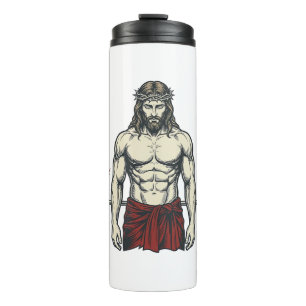 Vintage Engraved Faith Strength Graphic Design_1 Thermal Tumbler