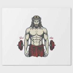 Vintage Engraved Faith Strength Graphic Design_1 Wrapping Paper